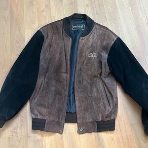 Brown and Black Men's Varsity Jacket